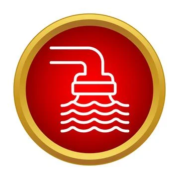 Water draining from pipe icon vector illustration Stock Illustration