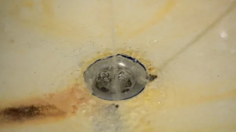 Water drains into the drain Stock Footage 88536204