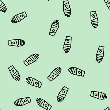 Water drink bottle line vector seamless pattern Illustrazione stock
