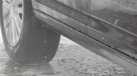 Water dripping from the car Stock Footage 56733698