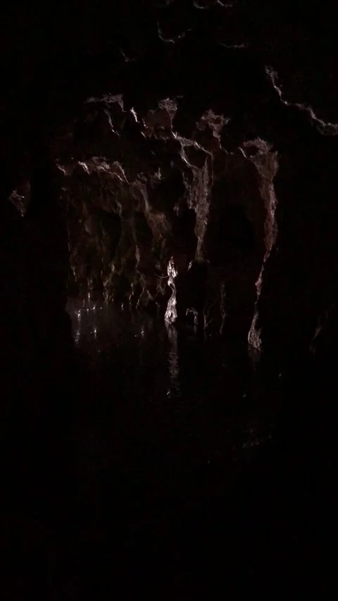 Water dripping in dark cave Stock Footage 155536466
