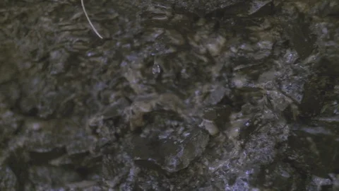 Water dripping down on a cold rocks. Slow motion Stock Footage 128069721