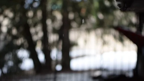 Water dripping down, out of focus background Stock Footage 87477624