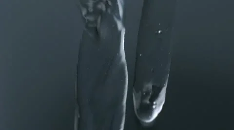Water dripping down on window glass, Slow Motion Stock Footage 22239983
