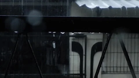 Water dripping from gate slow motion closeup establish background Stock Footage 278727014