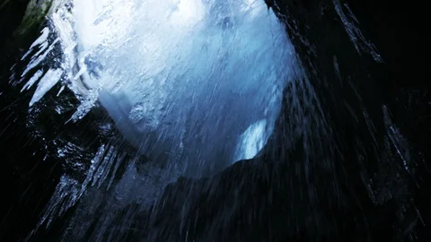 water dripping from glacier cave | Stock Video | Pond5