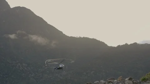 Water dripping from a hellicopter Stock Footage 121665019