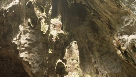 Water Dripping from Limestone Formation Inside Batu Caves Stock Footage 334721000