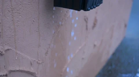Water Dripping Out of Gutter Stock Footage 46647113