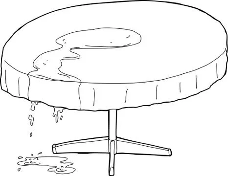 Water Dripping From Outlined Table Stock Illustration