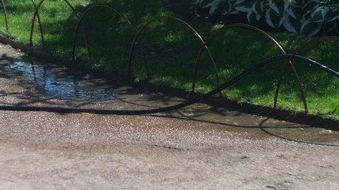 Water dripping in puddle Stock Footage 106298426