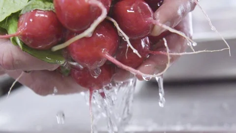Water dripping of radish Видео 104664239