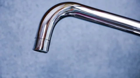 Water dripping slowly from the tap in the kitchen Stock Footage 71295721