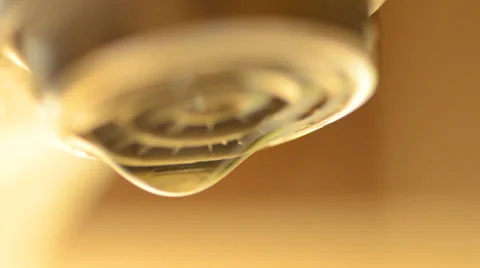 Water  Dripping from the Tap, Macro Stock Footage 35794521