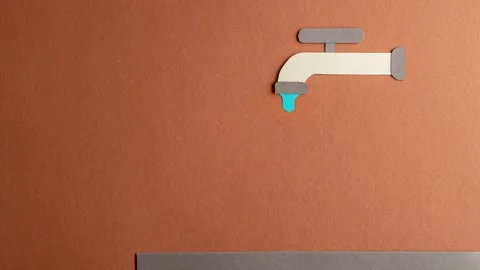 Water dripping from the tap, stop motion animation. Stock Footage 158699611