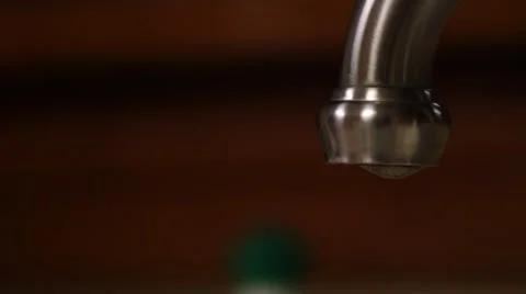 Water Drippping Slowly from Faucet Stock Footage