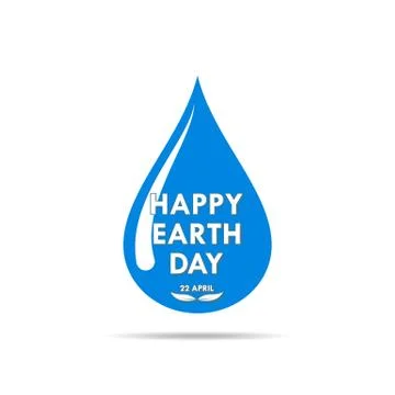 Water drop for 22 april. Vector illustration Stock Illustration