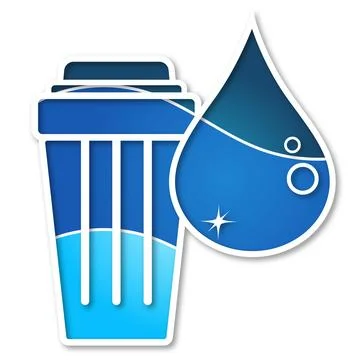 Water drop and filter for cleaning Stock Illustration