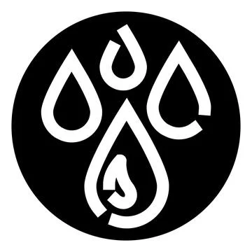 Water drop and fire flame element logo design 库存插图