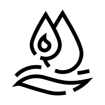 Water drop and fire flame line art energy icon 库存插图