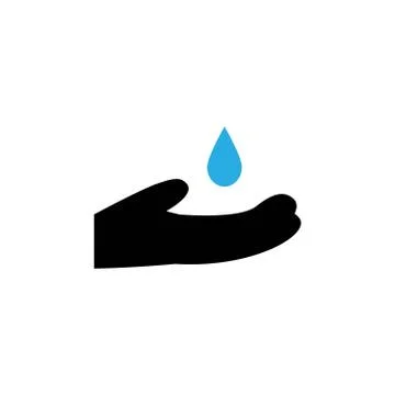 Water drop and Hand vector graphic design template isolated Stock Illustration