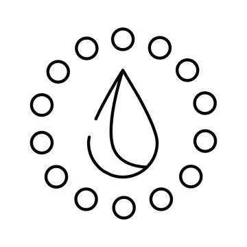 Water drop and leaf icon in a circle Illustrazione stock