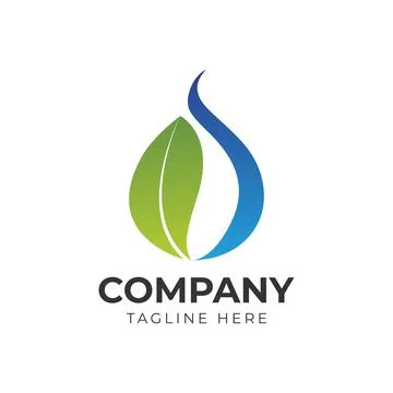 Water drop and leaf Logo Template vector illustration design Stock Illustration