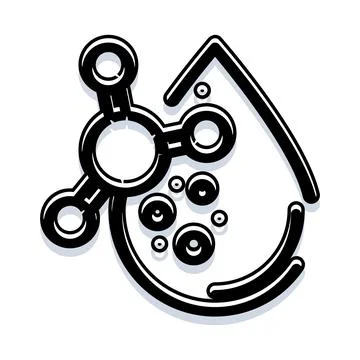 Water drop and molecule structure science concept Illustrazione stock