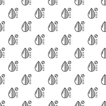 Water drop and pill measuring medical seamless pattern Illustrazione stock