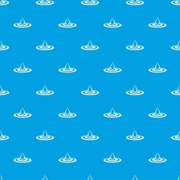 Water drop and spill pattern seamless blue Stock Illustration
