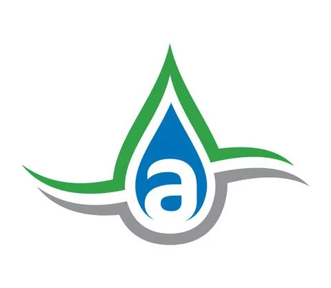 Water Drop and Wave Monogram Initial Letter A Illustrazione stock