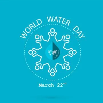 Water drop and world map with people icon vector logo design template.World.. Stock Illustration