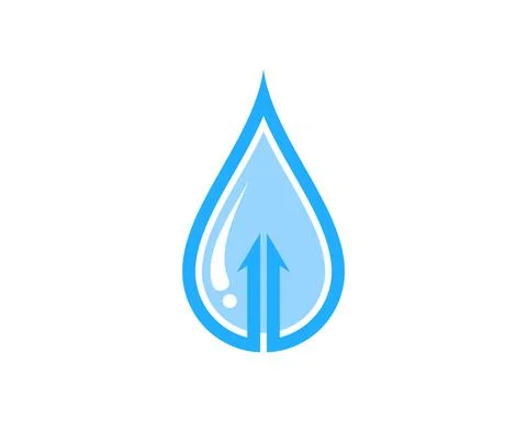 Water drop with arrow up inside Stock Illustration