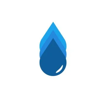 Water drop, back to back, blue color tones.  Isolated Vector illustration Stock Illustration