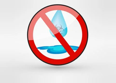 Water drop biohazard pollution theme Illustrazione stock