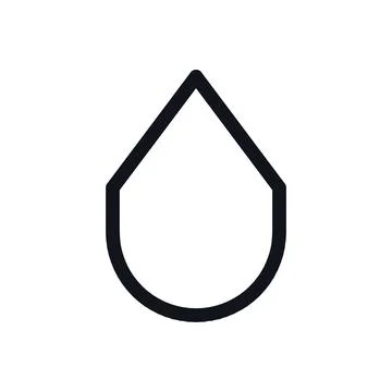 Water Drop Black White Line Icon Editable Stroke Vector Symbol Stock Illustration