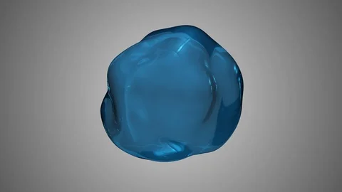 Water drop blue liquid molecule floating in zero gravity. the sphere from the Video stock 86448560