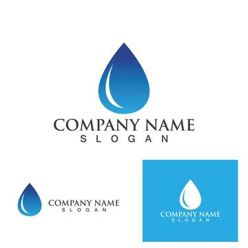 Water drop blue Logo Template vector 库存插图