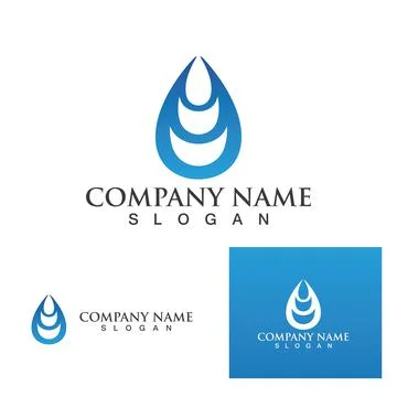 Water drop blue Logo Template vector 库存插图