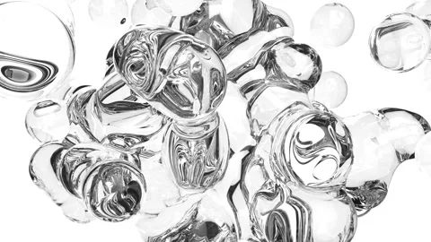 Water drop bubbles on white bg Stock Footage 345831832
