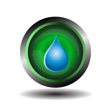Water drop button Illustrazione stock