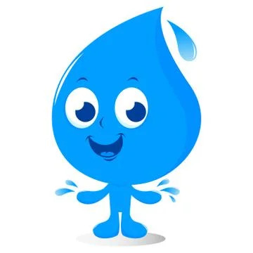 Water drop cartoon character. Vector illustration Stock Illustration