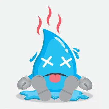 Water Drop Character Dead Иллюстрация