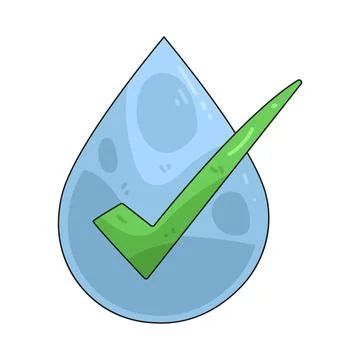 Water Drop with Checkmark illustration Stock Illustration