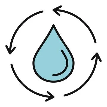 Water drop circulating in a continuous cycle Stock Illustration
