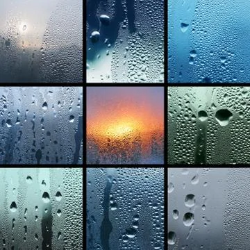 Water drop collage Stock Photos