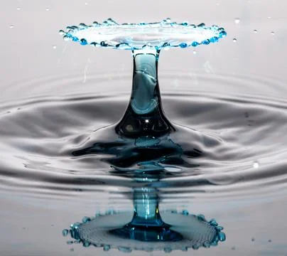 Water Drop Collision and Reflection Stock Photos