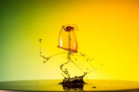 Water drop collision Foto stock