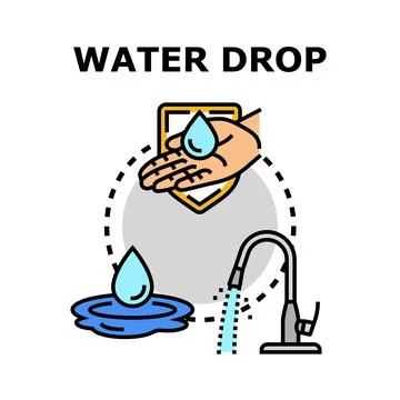Water drop concept protecting global resources Stock Illustration