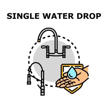 Water drop concept showing conservation and hygiene Stock Illustration